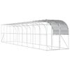 vidaXL 壁に寄せた鶏小屋 シルバー 1000 x 200 x 215 cm 亜鉛メッキ鋼板