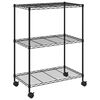 vidaXL 3段収納ラック キャスター付き 60x35x81 cm ブラック 耐荷重150kg