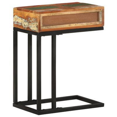vidaXL U字型 サイドテーブル 45x30x61cm 無垢の再生木材