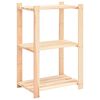 vidaXL 3段収納ラック 60x38x90cm パインウッド 無垢材 150kg