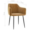 vidaXL ダイニングチェア 2点 マスタードイエロー ベルベット製