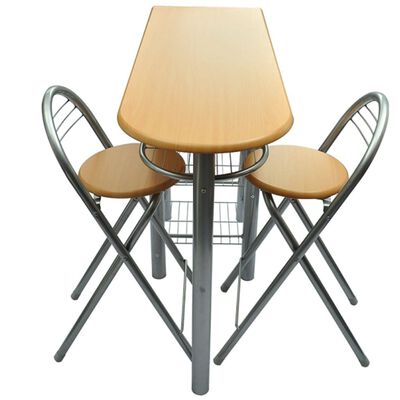 vidaXL キッチン/朝食バー/テーブル＆椅子セット 木製