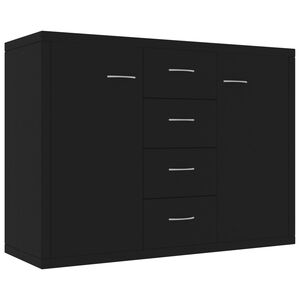 vidaXL サイドボード ブラック 88x30x65cm エンジニアリングウッド