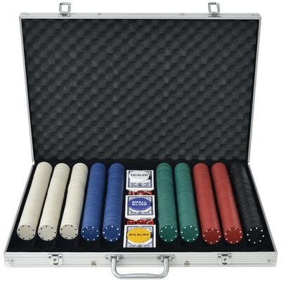 vidaXL ポーカーセット チップ1000枚 アルミ