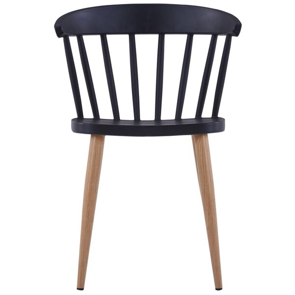 vidaXL ダイニングチェア 2点 ブラック プラスチック製