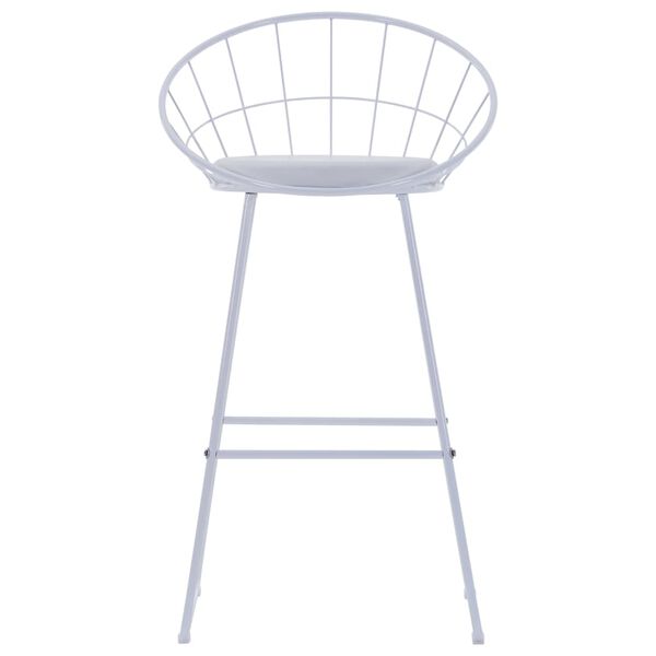 vidaXL バースツール 2点 ホワイト 合成皮革製