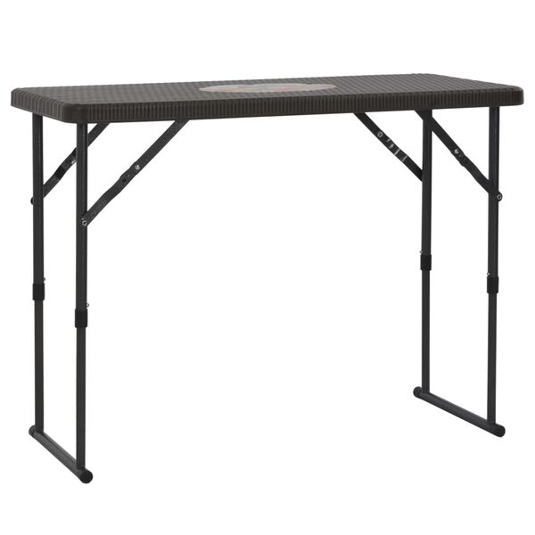 vidaXL 折りたたみビストロ3点セット 高密度ポリエチレン製 ブラウン 籐風