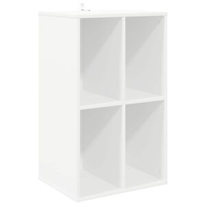vidaXL レコードキャビネット ホワイト 44.5 x 36.5 x 74.5 cm エンジニアードウッド