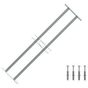 vidaXL クロスバー2つ付き 窓用調整可能なセキュリティグリル 700-1050mm