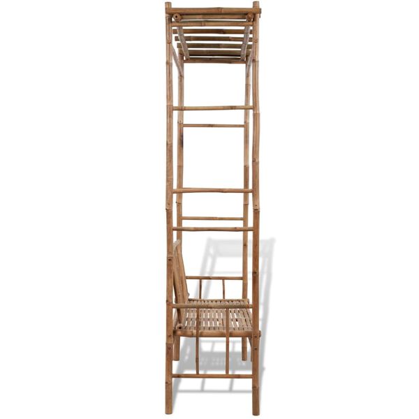 vidaXL ガーデンベンチ パーゴラ付き 130cm 竹製