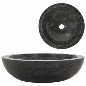 vidaXL 洗面器 40x12 cm 大理石 ブラック