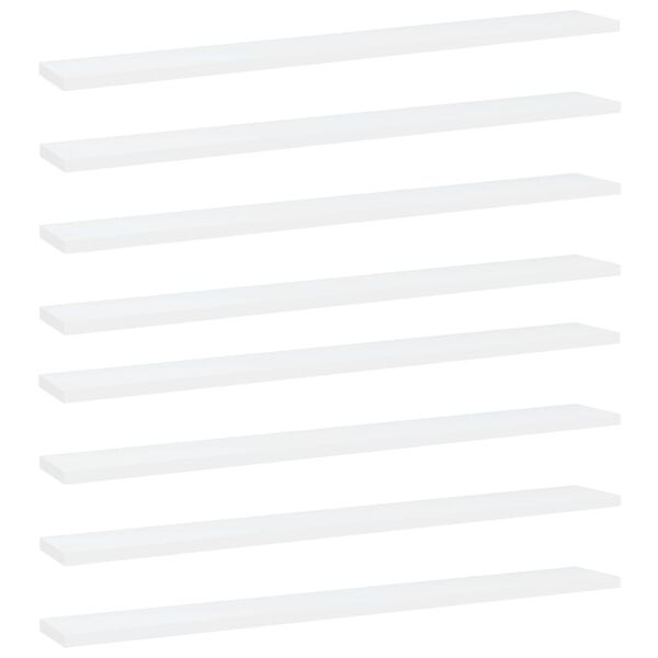 vidaXL 本棚ボード 8点 ホワイト 80x10x1.5cm パーティクルボード