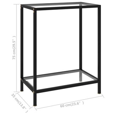 vidaXL コンソールテーブル 透明 60x35x75cm 強化ガラス製