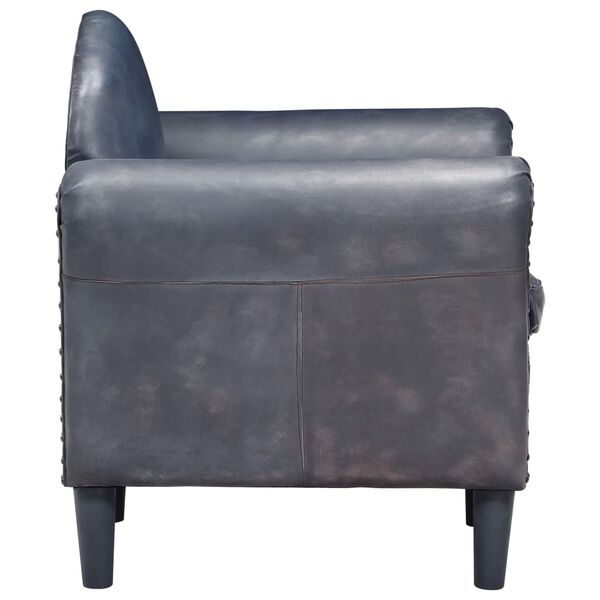 vidaXL タブチェア 77x65x79cm グレー 本革製