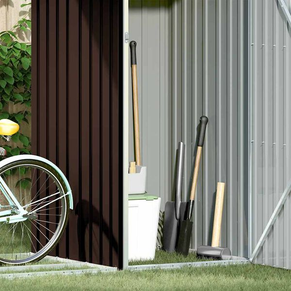 vidaXL ガーデン薪小屋 ブラウン 245x98x159cm 亜鉛メッキ鋼製