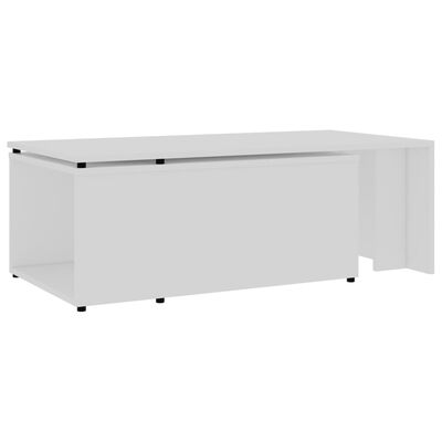 vidaXL コーヒーテーブル 白色 150x50x35cm パーティクルボード