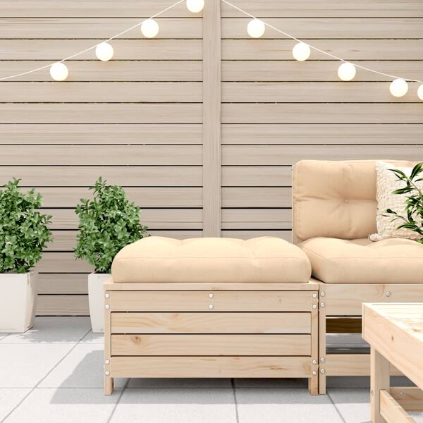 vidaXL ガーデンフットスツール 62x63.5x32 cm 無垢材 パイン材