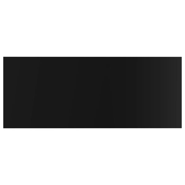 vidaXL 本棚ボード 4点 ハイグロスブラック 100x40x1.5cm パーティクルボード