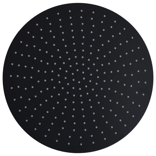 vidaXL レインシャワーヘッド ステンレススチール製 40cm 丸型 ブラック