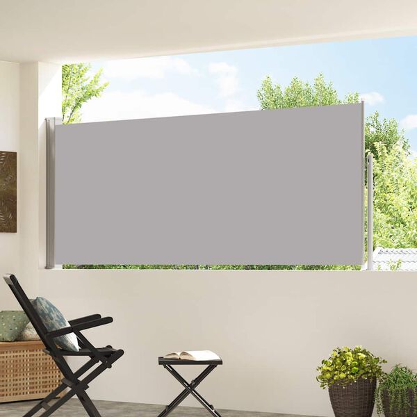 vidaXL 引き込み式サイドオーニング 120x300cm グレー