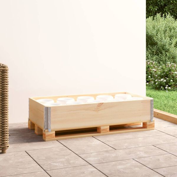 vidaXL パレット用フレーム 50x100cm 無垢のパインウッド