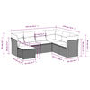 vidaXL ガーデンソファ7点セット クッション付き グレー ポリラタン