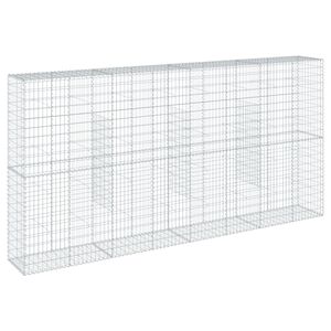 vidaXL 蛇籠バスケット カバー付き 400x50x200cm 亜鉛メッキ鉄