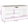 vidaXL シューズベンチ クッション付き ホワイト 104x30x49 cm エンジニアリングウッド