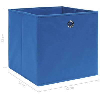 vidaXL 収納ボックス 4点 布製 32x32x32cm ブルー