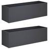 vidaXL ガーデンプランター 2 個 アンスラサイト 80 x 30 x 30 cm 冷間圧延鋼