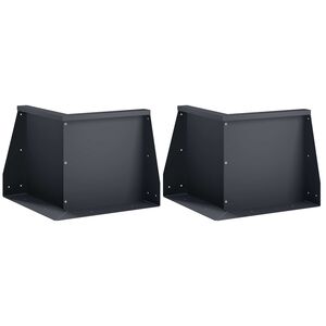 vidaXL 保持壁 2 個 50 x 50 x 30 cm スチール アンスラサイト