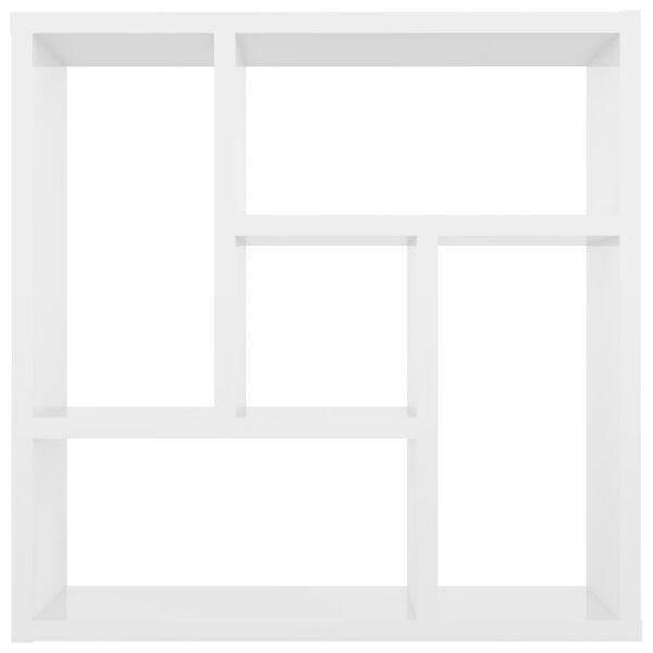 vidaXL ウォールシェルフ ハイグロスホワイト 45.1x16x45.1cm パーティクルボード