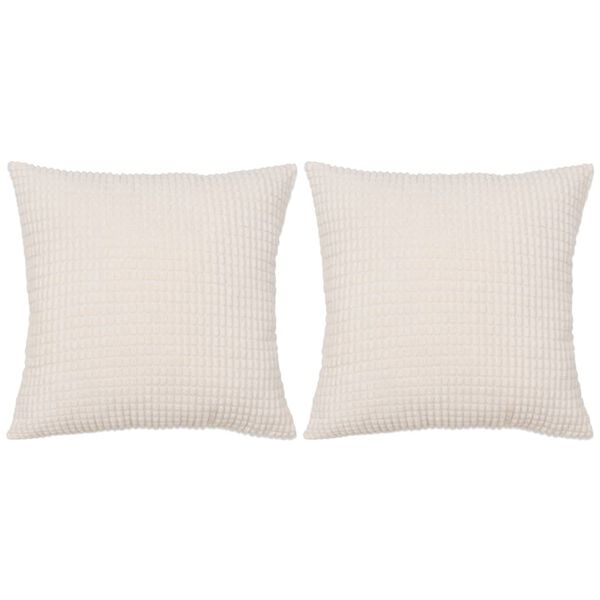 vidaXL クッション 2個セット ベロア 60x60cm オフホワイト
