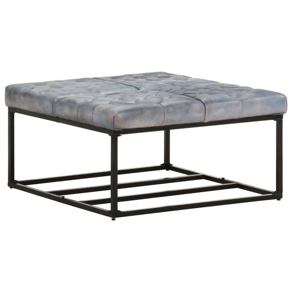 vidaXL 厚手クッション グレー 80x80x43cm 本革製