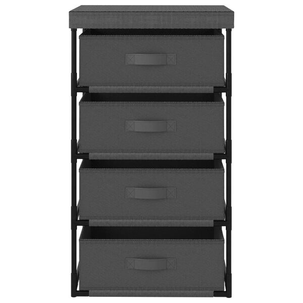 vidaXL 収納ラック 布製バスケット4点付き スチール製 グレー