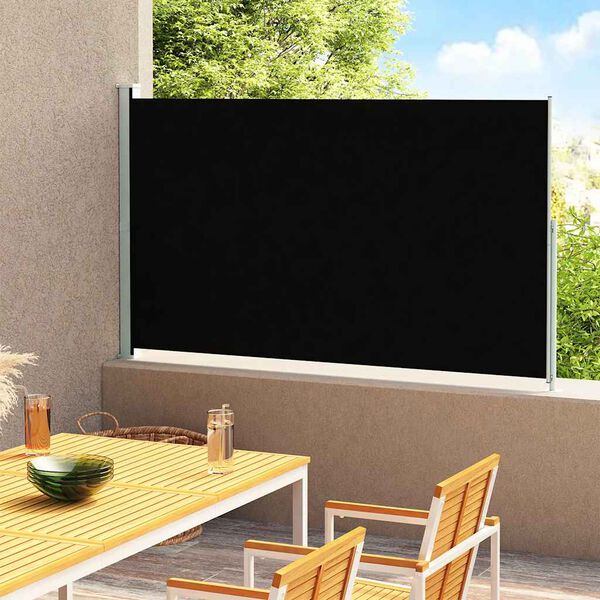 vidaXL パティオ用 引き込み式サイドオーニング 200x300cm ブラック
