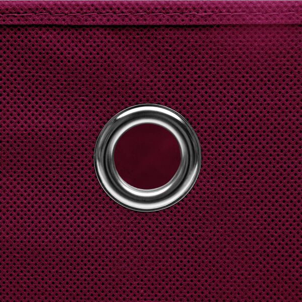 vidaXL 収納ボックス 10点 布製 32x32x32cm ダークレッド