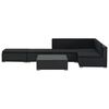 vidaXL ガーデンラウンジ6点セット クッション付き ポリラタン製 ブラック