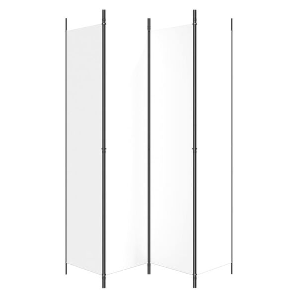 vidaXL 4パネルルームディバイダー ホワイト 200x220 cm ファブリック