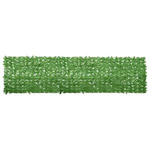 vidaXL バルコニースクリーン リーフ付き グリーン 400x100cm