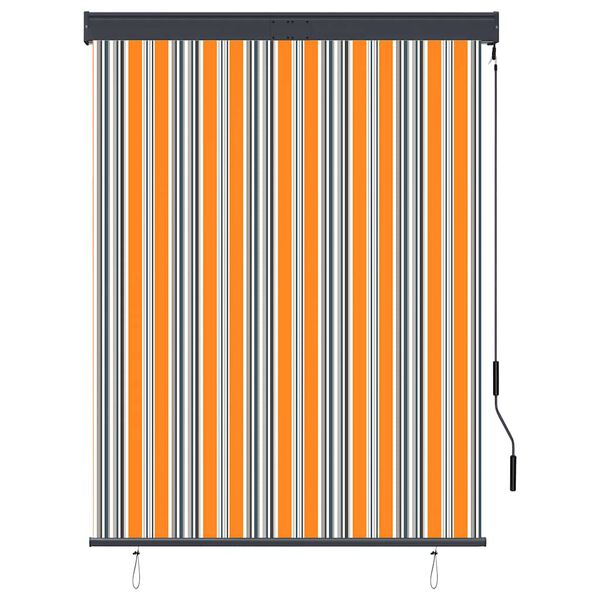 vidaXL 屋外用ローラーブラインド 120x250cm イエロー＆ブルー