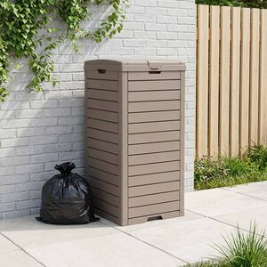 vidaXL 屋外用ゴミ箱 ライトブラウン 41x41x86 cm ポリプロピレン