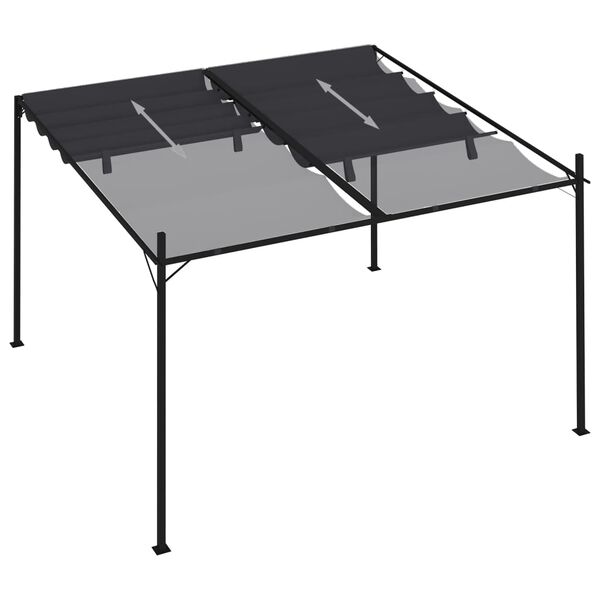 vidaXL ガゼボ 引き込み式ルーフ付き アントラシート 300x300x233cm