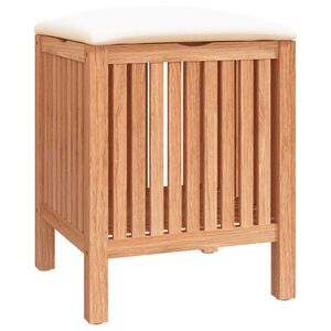 vidaXL バスルームスツール 40.5x40x52 cm 無垢材 ウォールナット