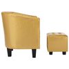 vidaXL タブチェア フットスツール付き 合成皮革製 シャイニーゴールド