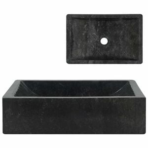 vidaXL 洗面器 45x30x12 cm 大理石 ハイグロスブラック