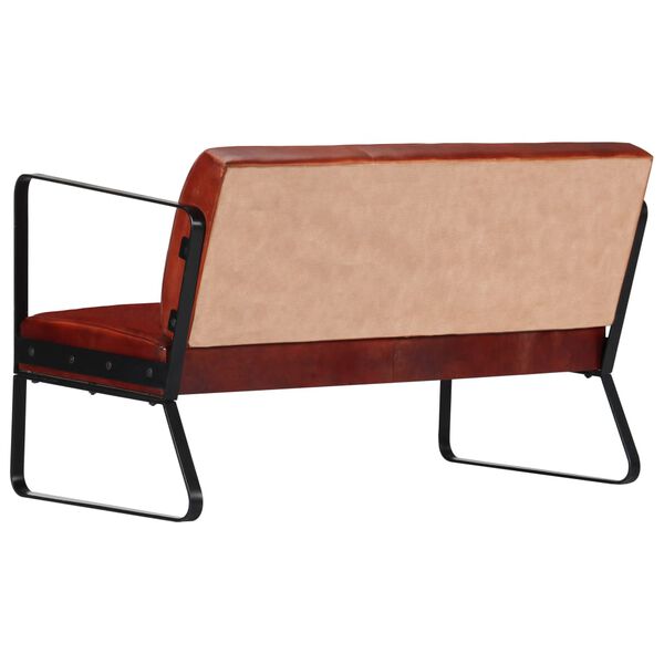 vidaXL 2人掛けソファ ブラウン 本革製