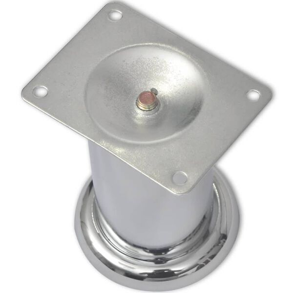 vidaXL ソファ脚 4点 丸型 クローム 60mm