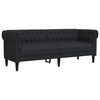 vidaXL チェスターフィールドソファ 3人掛け ブラックファブリック
