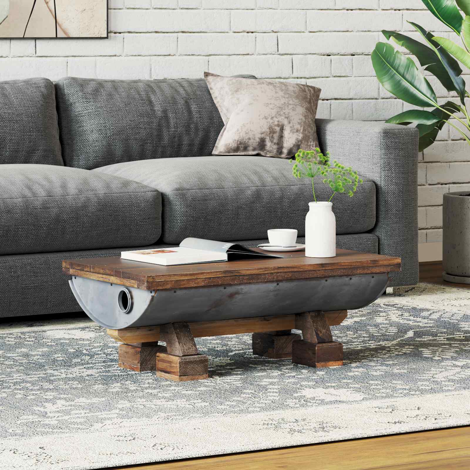 vidaXL コーヒーテーブル ナチュラル 90 x 50 x 35 cm 木材 | vidaXL.jp